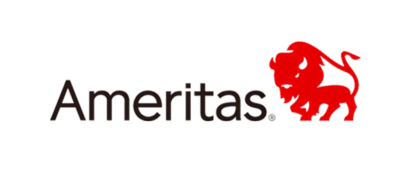 Ameritas logo with red bull icon, dental insurance provider branding.