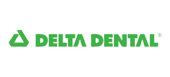 Delta Dental logo in green with triangular symbol and company name text.