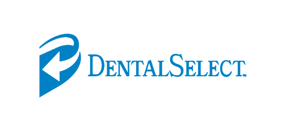 DentalSelect logo featuring blue tooth icon and company name text