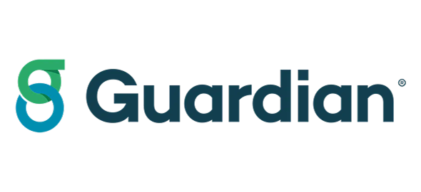 Guardian logo with teal and navy blue design on white background
